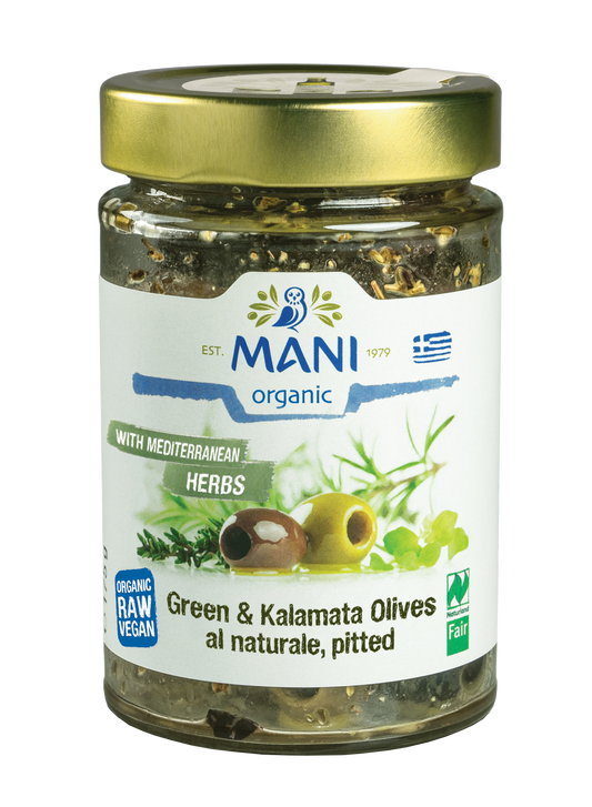 Organic Mixed Olives al Naturale with Mediterranean Herbs