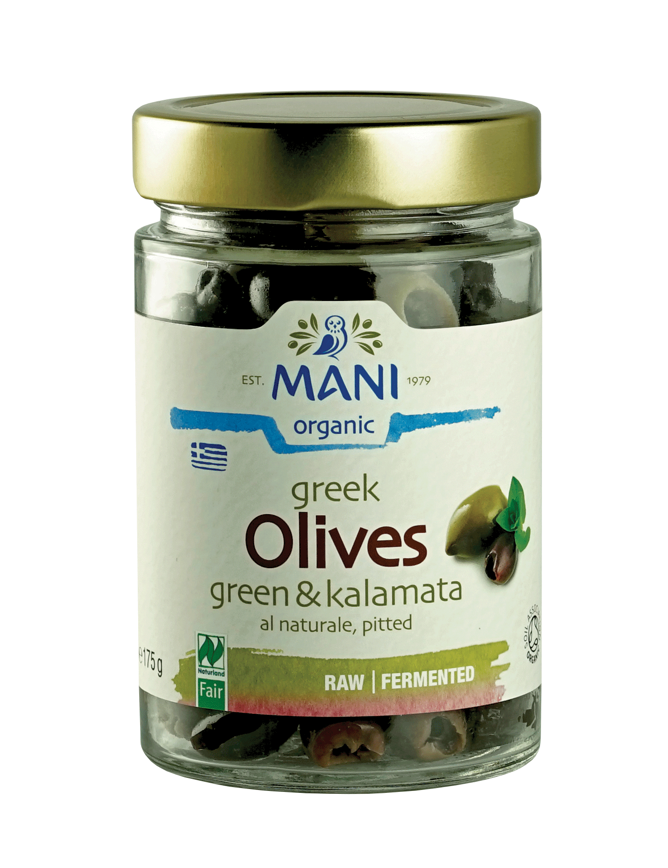 Organic Kalamata & Green Olives al Naturale, pitted