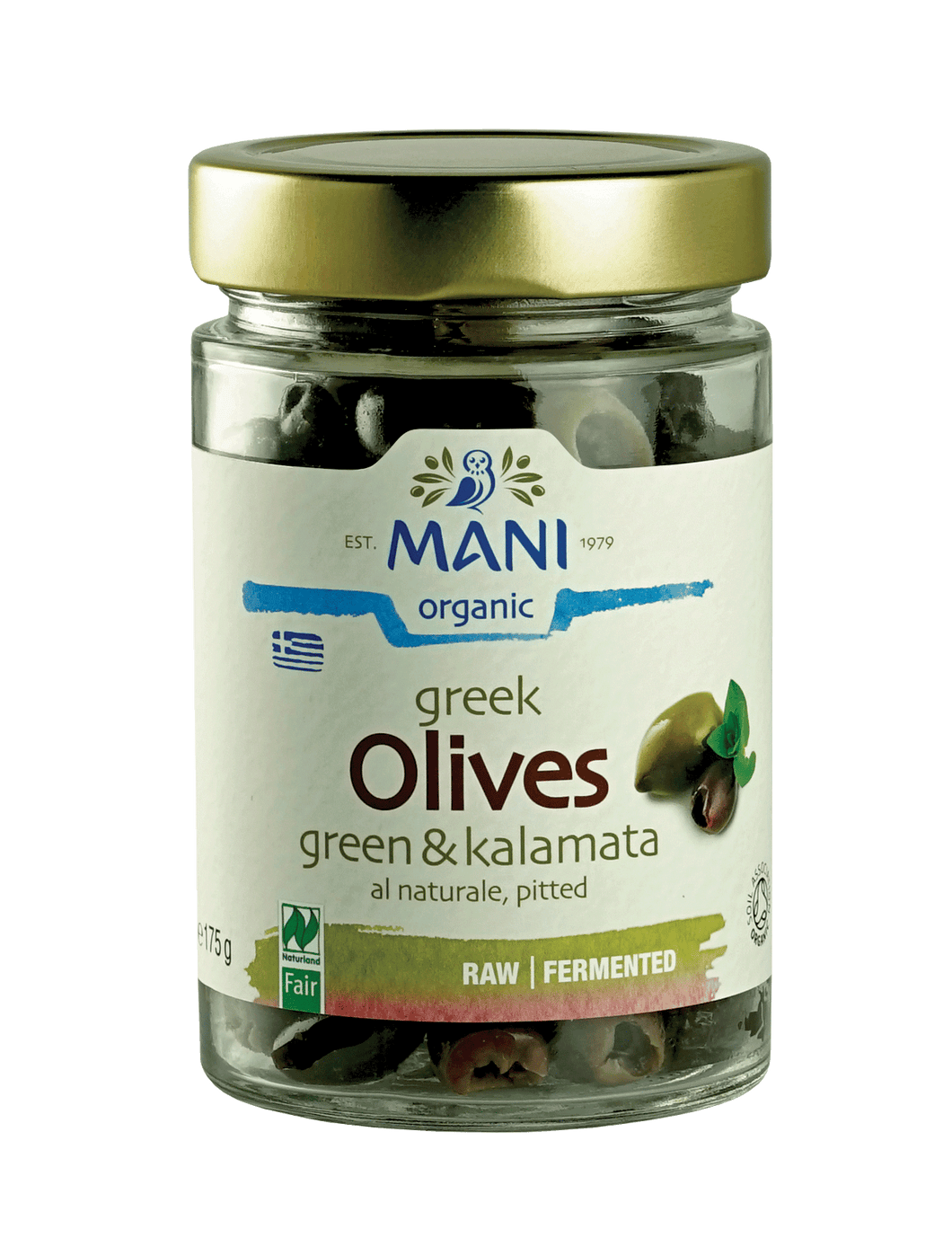 Organic Kalamata & Green Olives al Naturale, pitted